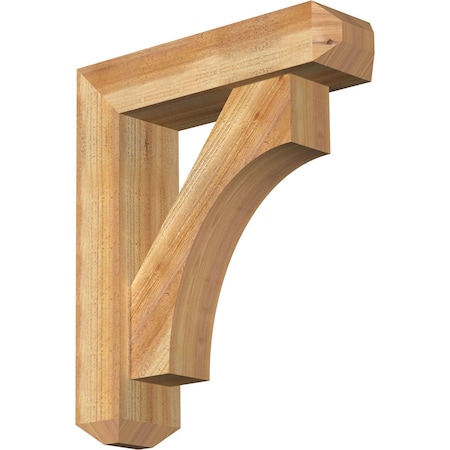 Ekena Millwork Westlake Craftsman Rough Sawn Bracket w/ Offset Brace, Western Red Cedar, 6"W x 22"D x 26"H BKT0604X22X26WTL04RWR
